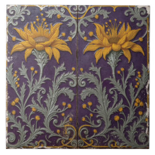 Solros Vignettes in Violet Kakelplatta