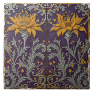 Solros Vignettes in Violet Kakelplatta