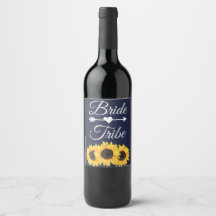 Solros Vin Etikett | Country Blue Bride Tribe