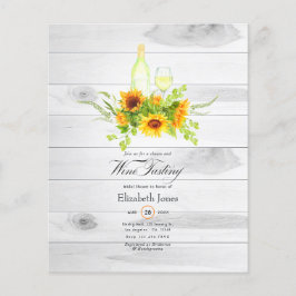 Solros Vin Tasting Inbjudningskort för möhippan Flygblad