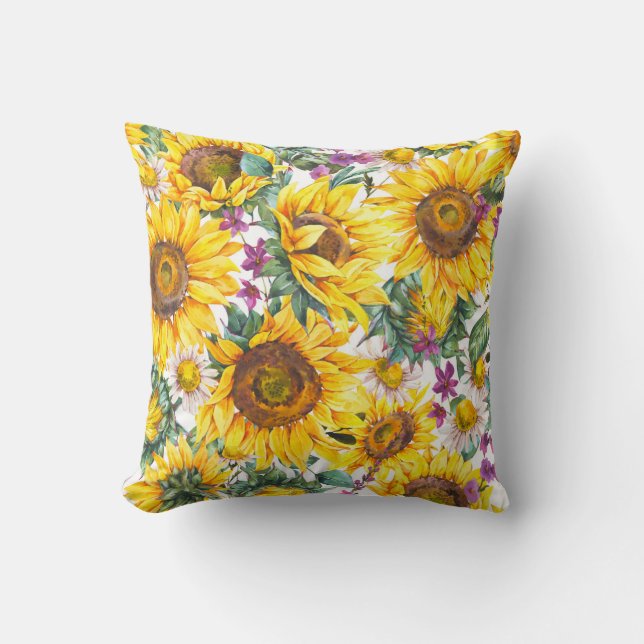 Solros Vintage: Sommarbloom Gult. Kudde (Framsida)