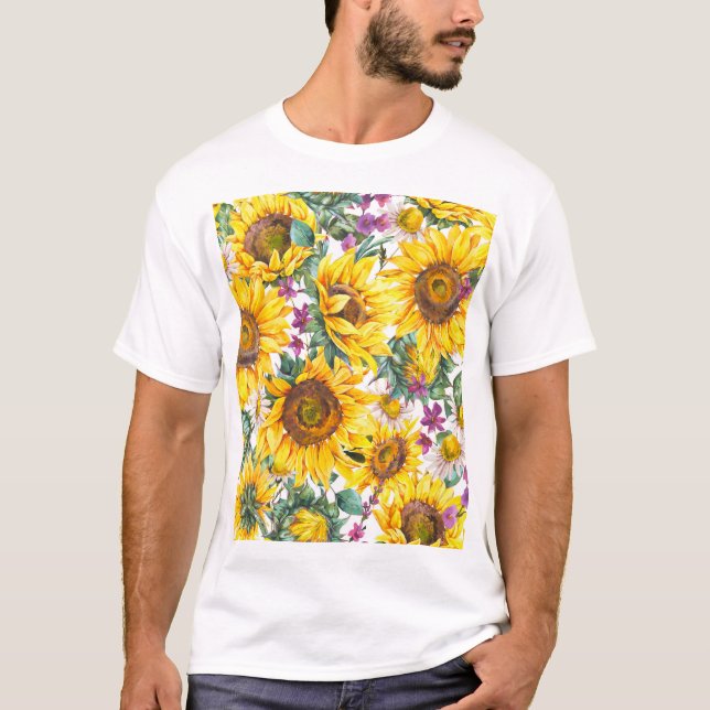 Solros Vintage: Sommarbloom Gult. T Shirt (Framsida)