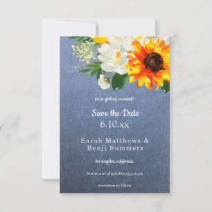 Solros & Vit ros Blommigt & Jean Spara Datumet