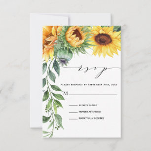 Solros Watercolor Modern Botanical OSA Kort
