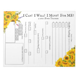 Solros Wildblomhörnmönsterspårare för livsmedel Anteckningsblock