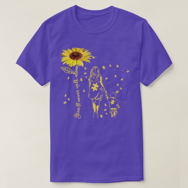 Solros Youll Walk Alone Autism Awareness T Shirt (Design framsida)