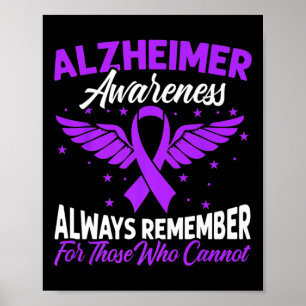 Solrosa Lila Ribbon Brain Alzheimer Awareness Poster