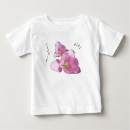 Solrosa Tulpaner Blomflicka Ruffled T-Shirt