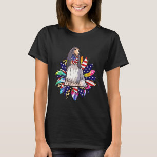 Solrosamerikansk Flagga Afghan Hound Hundägare T Shirt