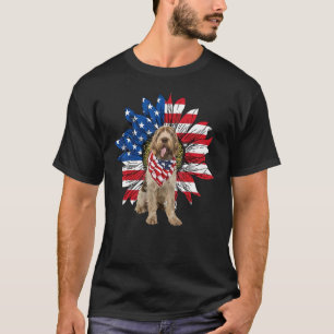 Solrosamerikansk Flagga Spinone Italiano 4th of Ju T Shirt