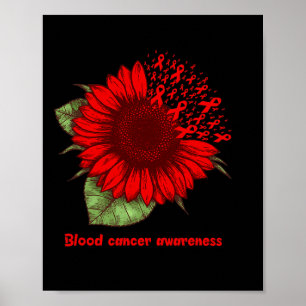 Solrosändamål med rött blodcancer poster