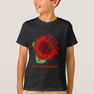 Solrosändamål med rött blodcancer t shirt