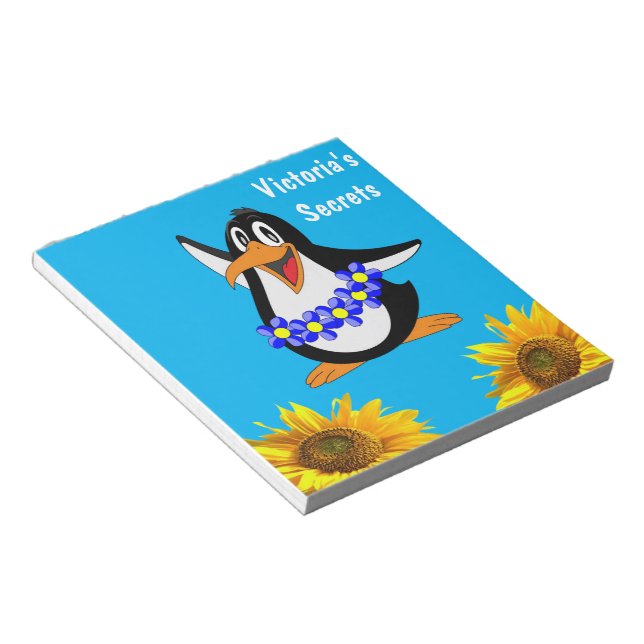 SolrosAnteckningsblock, Penguin-Blommigt Anteckningsblock (Vinklad)