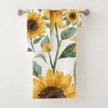 Solrosar Akvarell Blommig Gul Målning