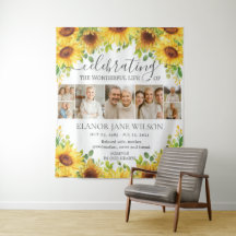 Solrosar Begravning Minnesvägg 7 Bilder Collage