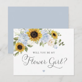 Solrosar Dammtorblue Grönska Flower Girl Bröllop Inbjudningar