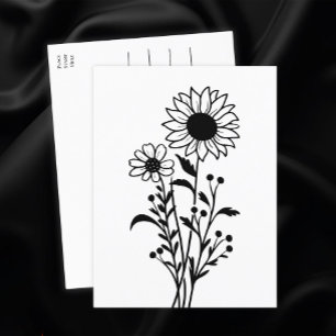 Solrosar Landsblommor Tänker på Dig, Hej Vykort