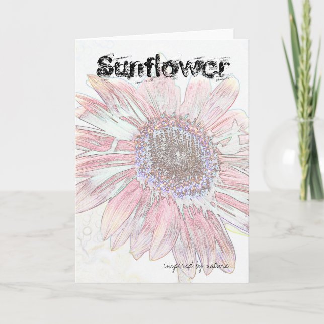 Solrosartikel - inspirerad av naturkort kort (Framsida)