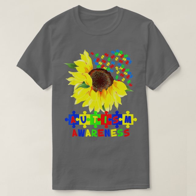 Solrosautism Puzzle Biet Coola Awareness T Shirt (Design framsida)