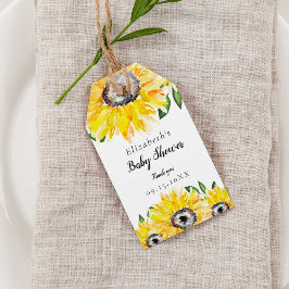 Solrosbabyskor, Chic, Blommigt för vattenfärg Presentetikett
