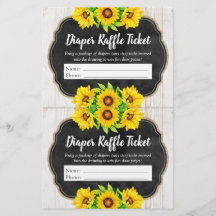 Solrosbabyskor Diaper Raffle Entry Biljett