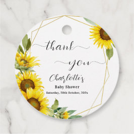 Solrosbabyskor för vattenfärg gåvor etiketter