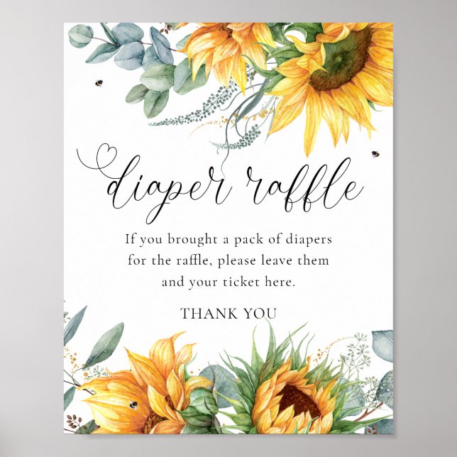 Solrosbabyskor Förklädesskylt Poster (Framsidan)