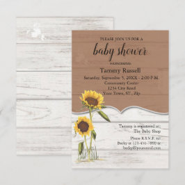 Solrosbabyskor Whitewzed Barn Wood OSA Kort