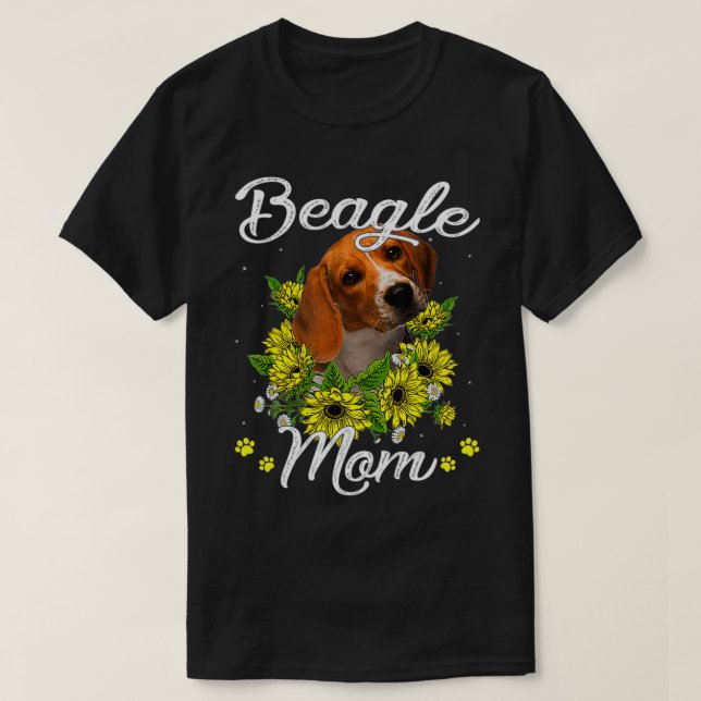 Solrosbeagle Mamma Hund Mamma Mors dag T Shirt (Design framsida)