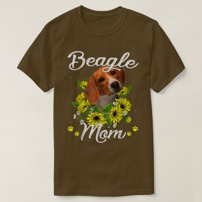 Solrosbeagle Mamma Hund Mamma Mors dag  T Shirt (Design framsida)