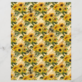 Solrosbi Scrapbokspappersark