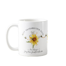 Solrosbin med vattenfärg Bästa mormor någonsin