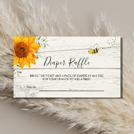 Solrosbin Rustit wood Diaper raffle biljett Tilläggskort