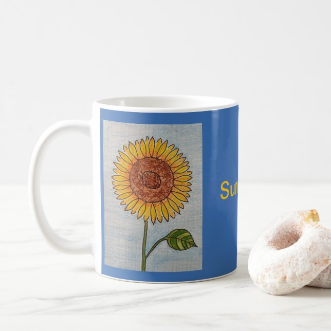 Solrosblå Kaffemugg (Med munk)