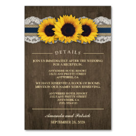 Solrosblå mottagning + Hotel-kort Bordsnummer