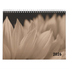Solrosblad i sepia ton kalender