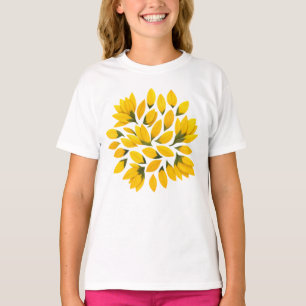 Solrosblad – Ljus Blommig Design för Barn  T Shirt