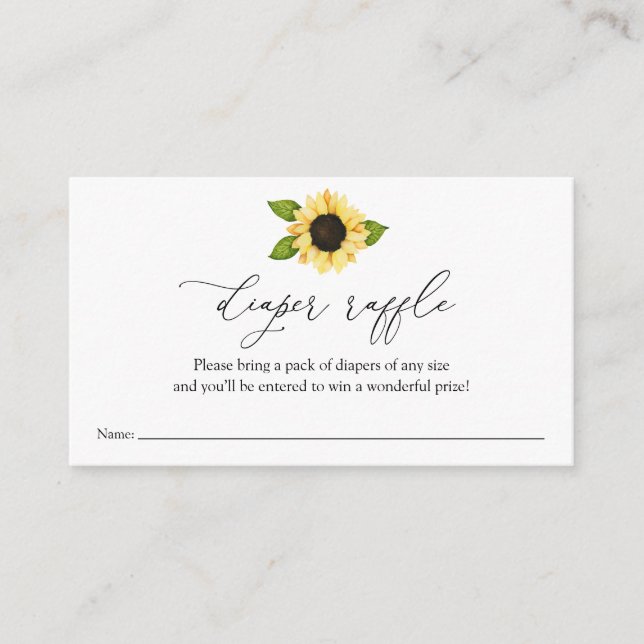 Solrosbladet Raffle-inmatningskort Tilläggskort (Framsida)