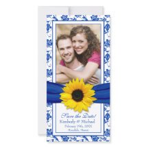 Solrosblått Blommigt - Spara för menyfliksområdet 