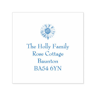 Solrosblomma Adress Frimärke Självfärgande Stämpel