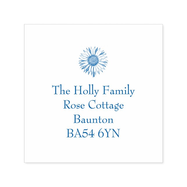 Solrosblomma Adress Frimärke Självfärgande Stämpel (Design)