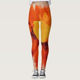 Solrosblomma av vibrant Orange Leggings
