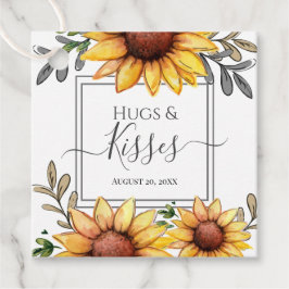 Solrosblomma Babyskor Hugs och Kisses Gåvor Etiketter
