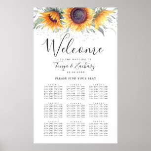Solrosblomma, blomma 9 Bord, sittdiagram Poster