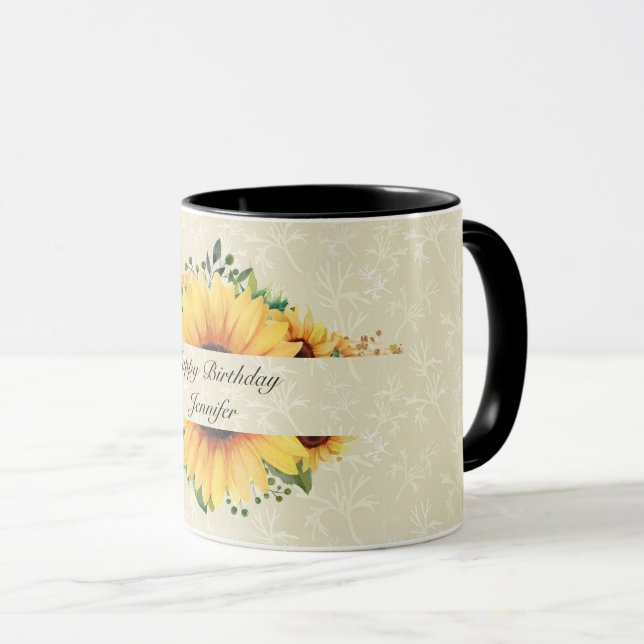 Solrosblomma, dagstidningen NAMN, gift Cute Coffee Mugg (Framsida höger)