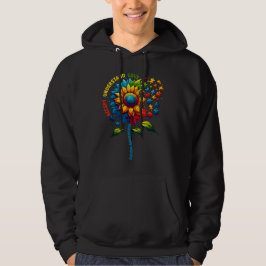 Solrosblomma för att öka medvetenheten om autism hoodie