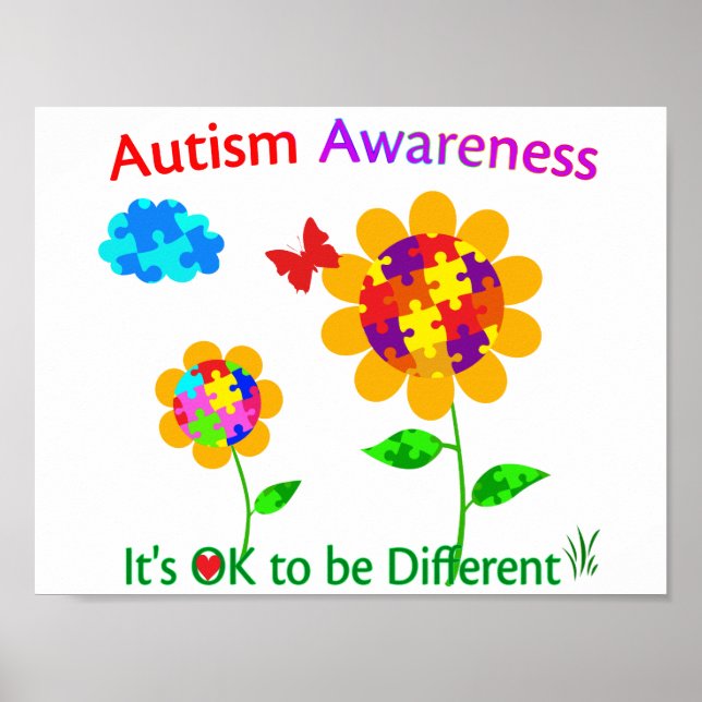 Solrosblomma för att öka medvetenheten om autism poster (Framsidan)