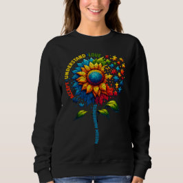 Solrosblomma för att öka medvetenheten om autism t shirt