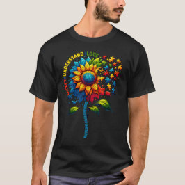 Solrosblomma för att öka medvetenheten om autism t shirt
