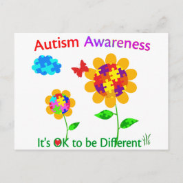 Solrosblomma för att öka medvetenheten om autism vykort